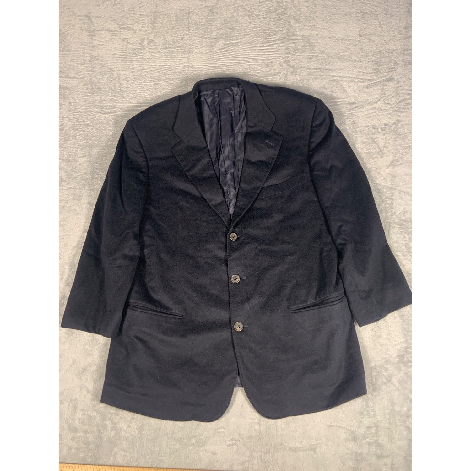 Ermenegildo Zegna Neiman Marcus Men Navy Blue Pure Cashmere 3-Button Blazer Coat